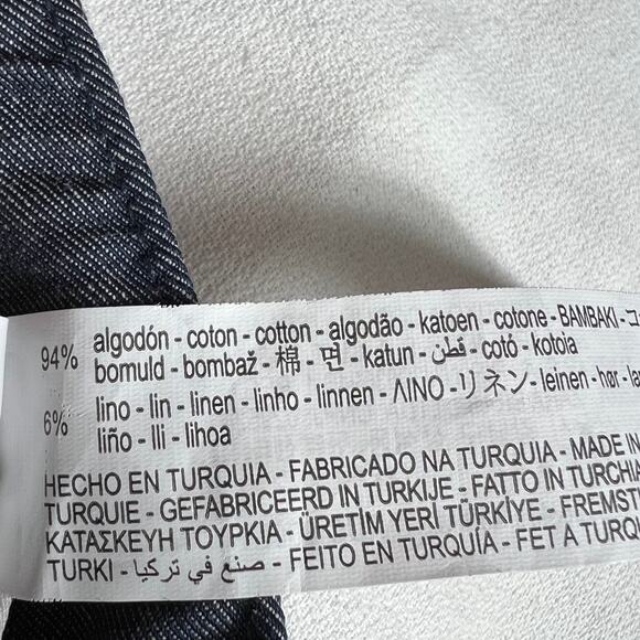 Zara Men's Cotton Linen Easy Pant Blue Size Medium NWT - Picture 9 of 10